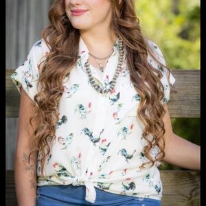 Cotton & Rye Rooster Critter Shirt Womens XL